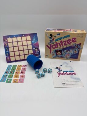 Vintage Mickey Mouse Yahtzee Game (1989) Disney Milton Bradley Complete